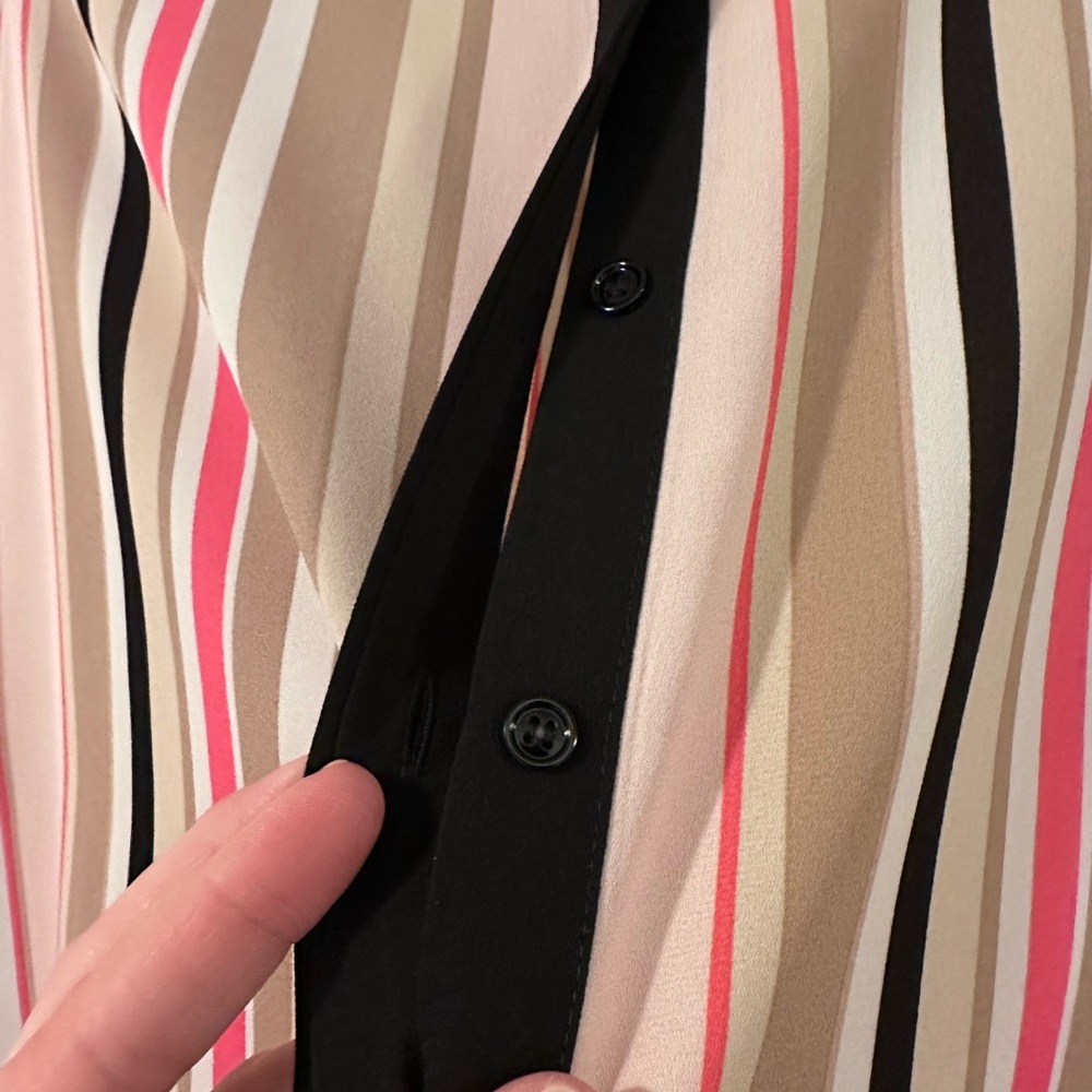 Anne Klein Multi-Colored Stripe Button Up Blouse - image 6
